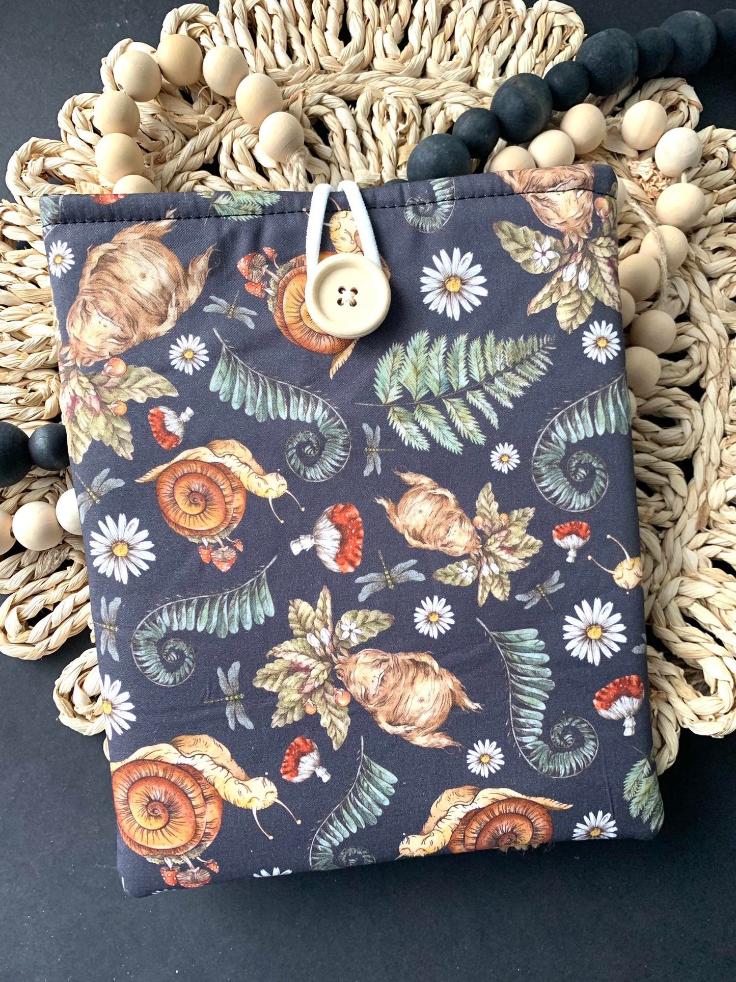 Book Sleeve, Garden Floral Custom Bookish Sleeve Book Stitched Protective Hardcover Bag Handmade Soft Case Pouch Fabric Book Gift