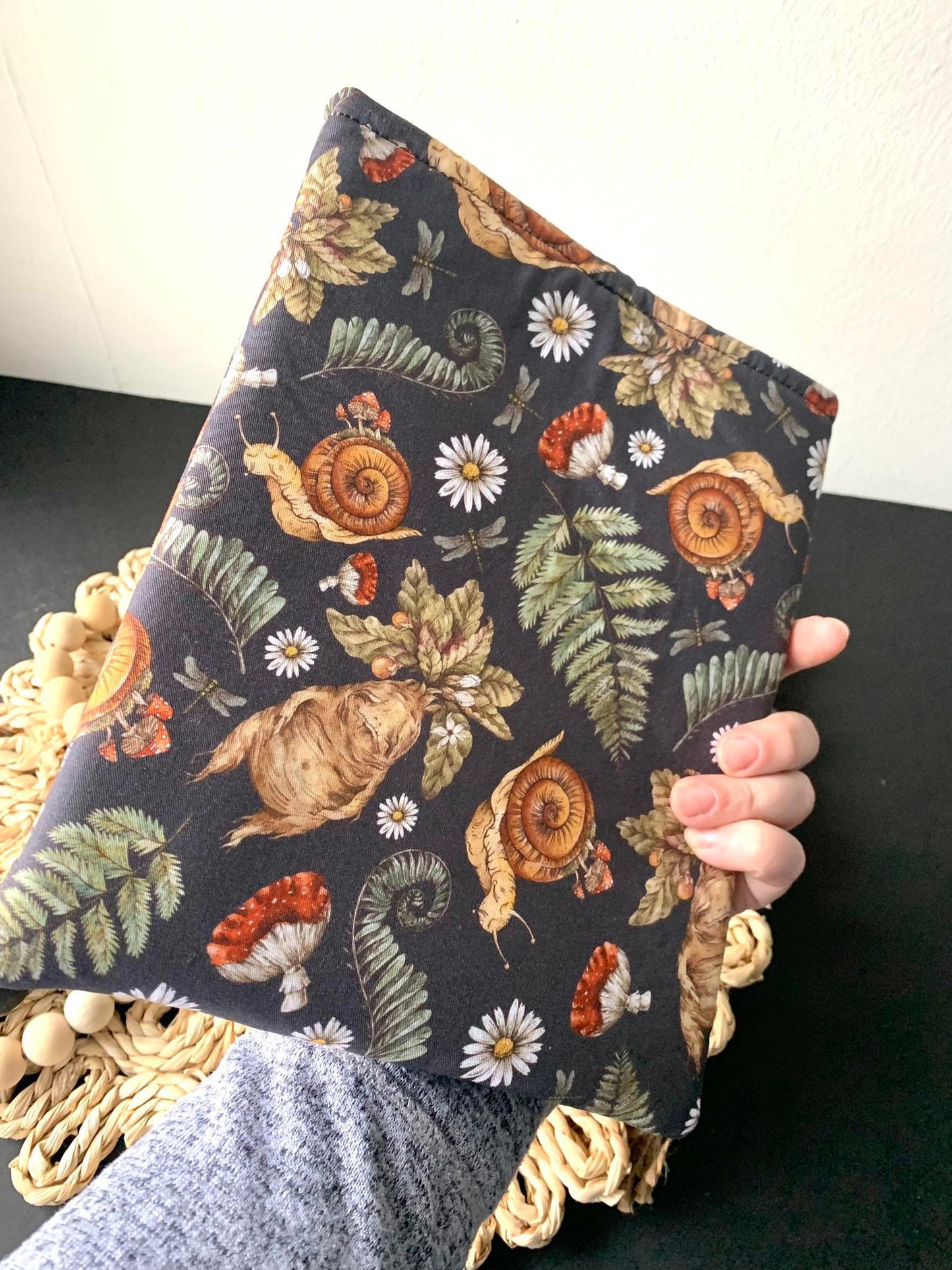 Book Sleeve, Garden Floral Custom Bookish Sleeve Book Stitched Protective Hardcover Bag Handmade Soft Case Pouch Fabric Book Gift