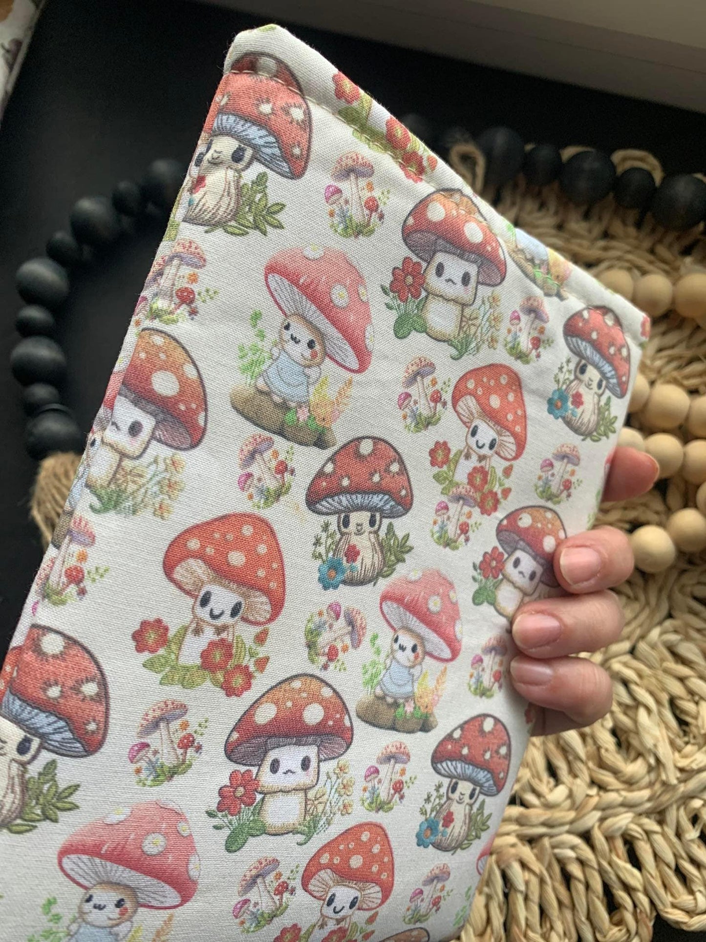 Kindle Nook Sleeve, Cute Mushroom Tablet Handmade Versatile Durable Collector's Item Bookish Gift Zipper-Free Stitched Kindle Bag eReader